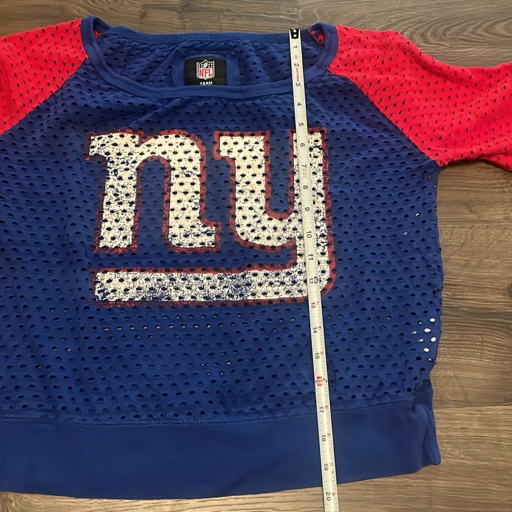 NFL Team Apparel New York Giants Women's Red & Blue Mesh Crew Neck Top, Sz Large - Picture 5 of 7